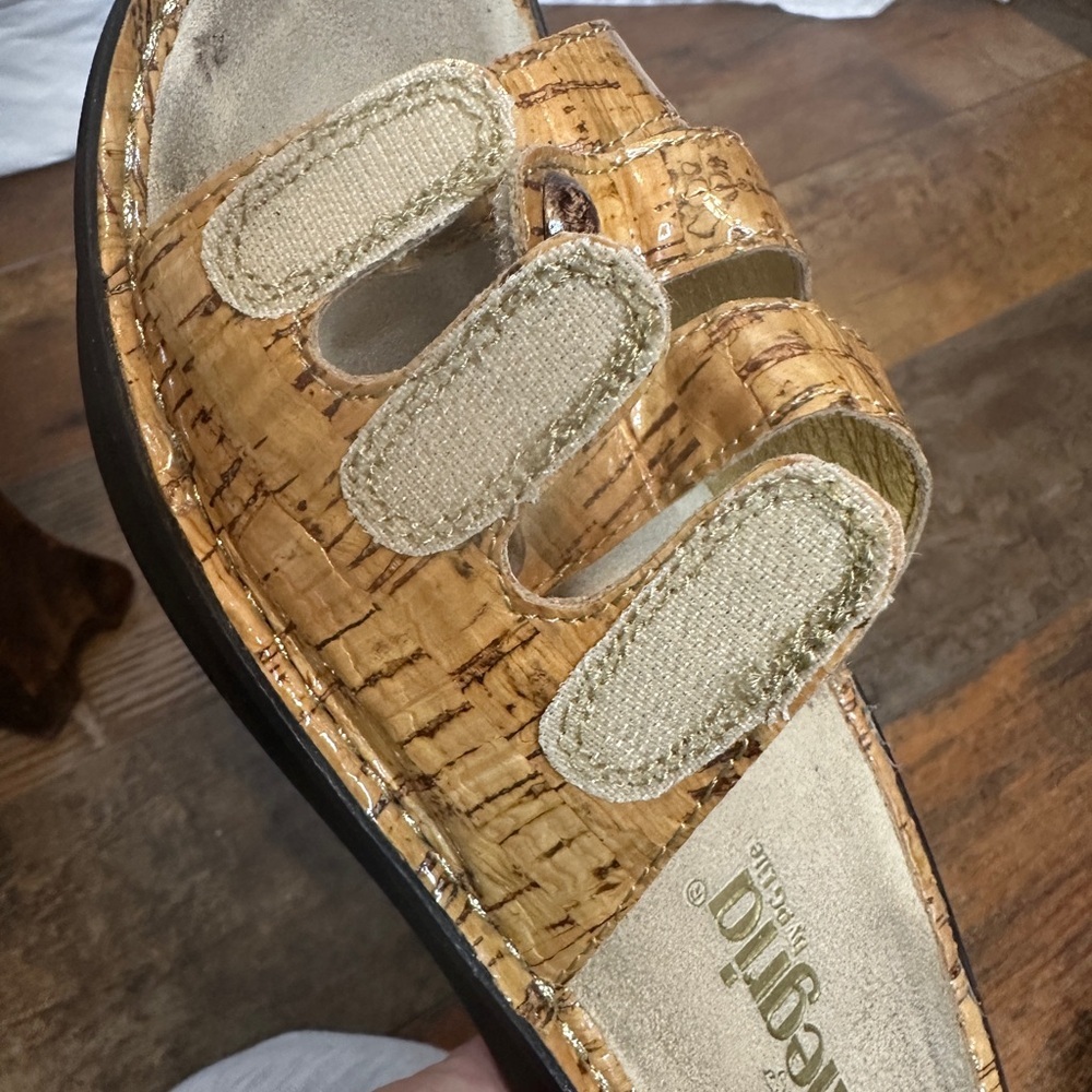 Alegria Fiona Tan Cork Look Comfort Slide Sandals F10-418 Women's EUR 37 - Picture 9 of 10